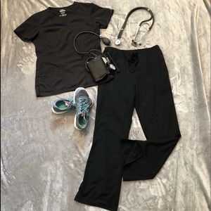 Set of Cherokee Premium Stretch Core Scrubs Black